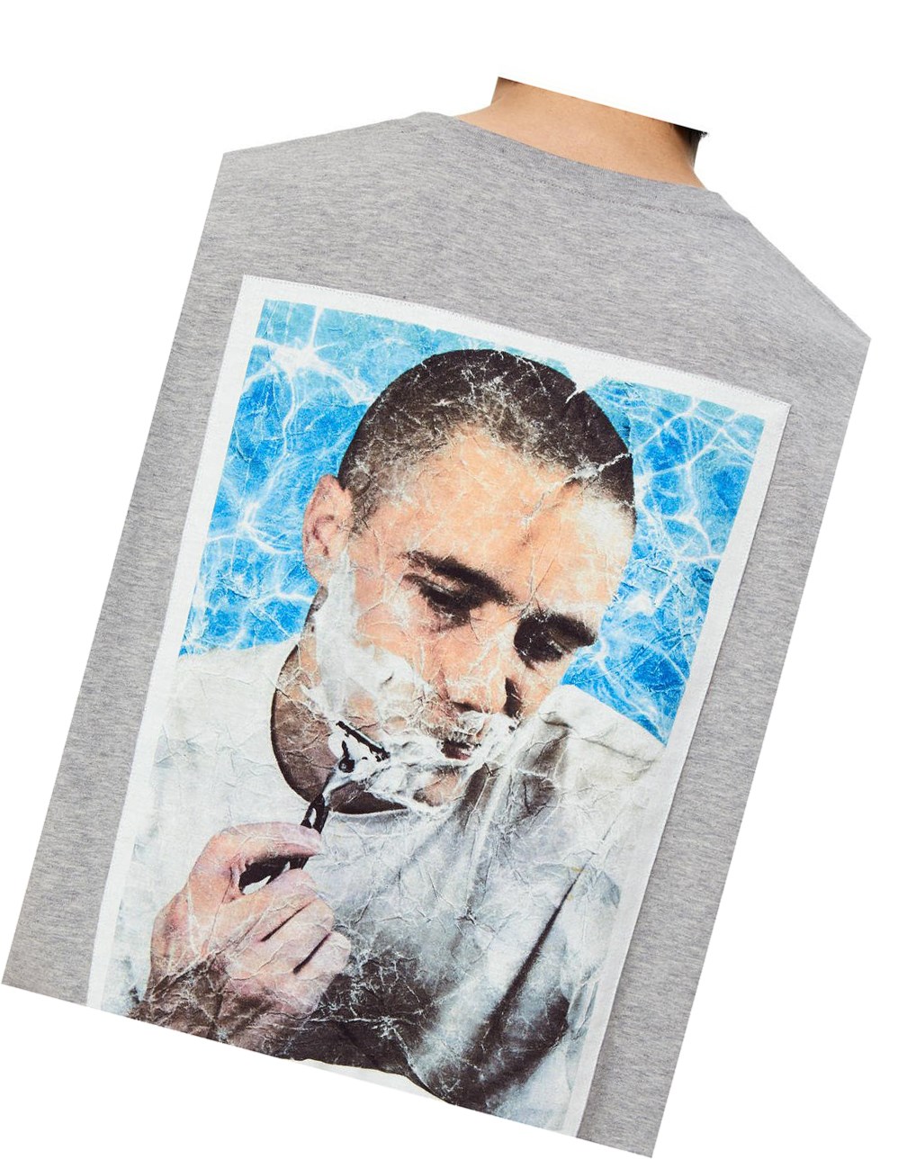 Loewe Shaving print T-shirt in cotton Grises | LUYWI-1376