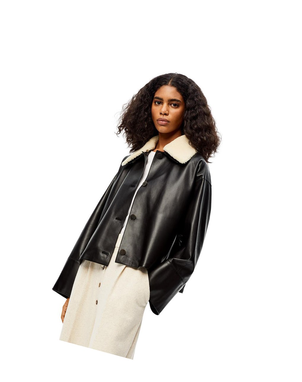 Loewe Shearling collar jacket in nappa and shearling Negros | BQOUW-5103