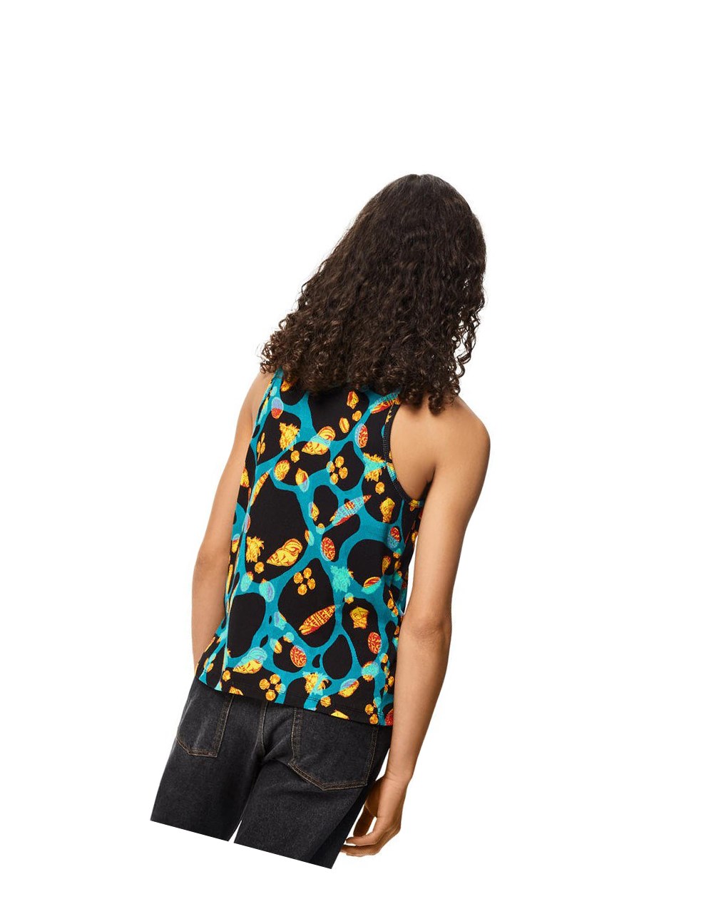 Loewe Shell print tank top in cotton Negros Turquesa | TMOIY-9235