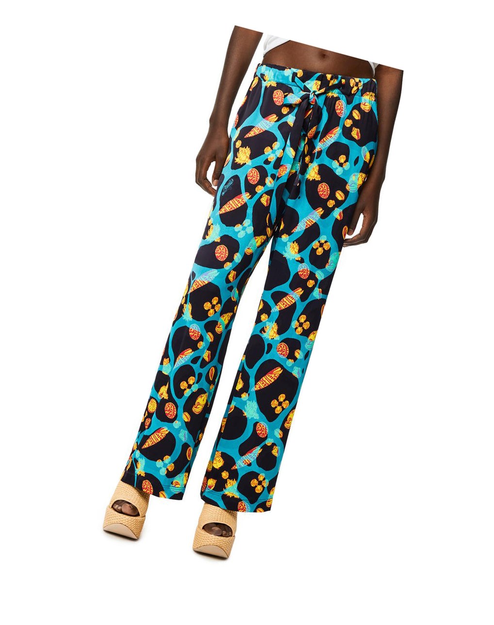 Loewe Shell print trousers in viscose Negros Turquesa | NDRYS-6052