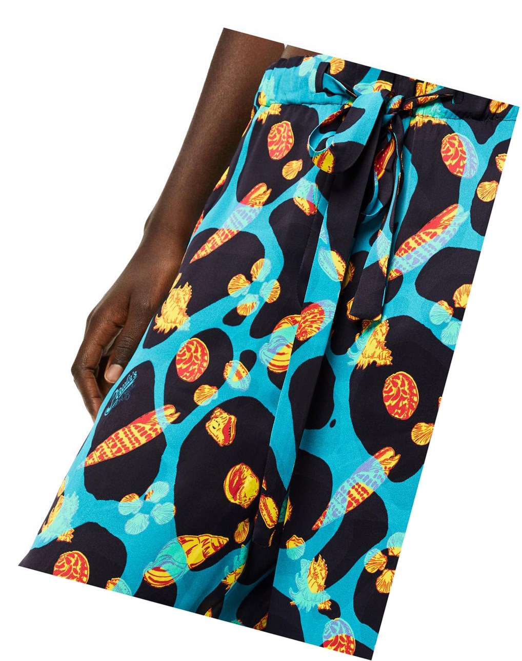 Loewe Shell print trousers in viscose Negros Turquesa | NDRYS-6052
