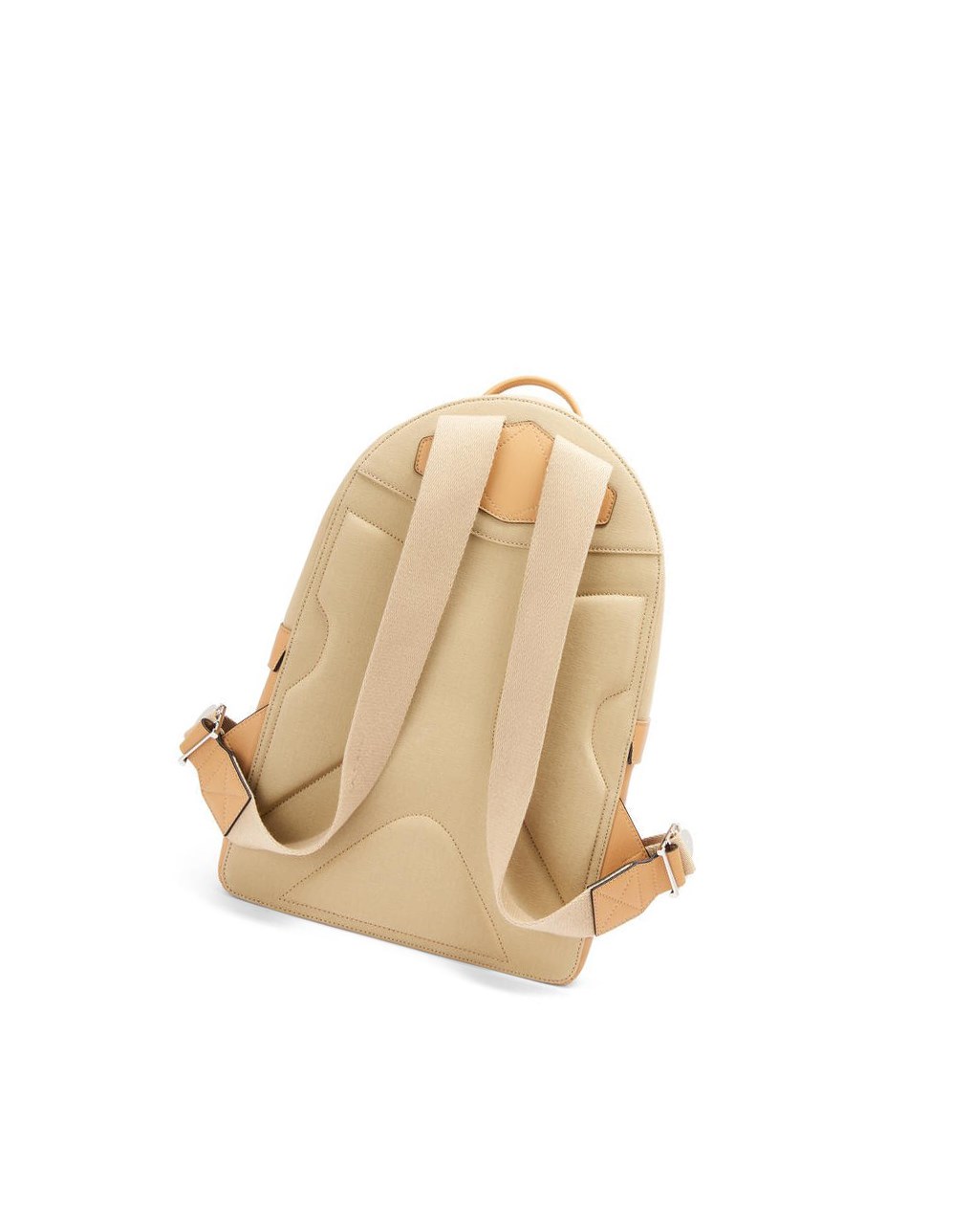 Loewe Signature Round backpack in canvas and classic calfskin Creta / Warm Desert | DVZTC-5673