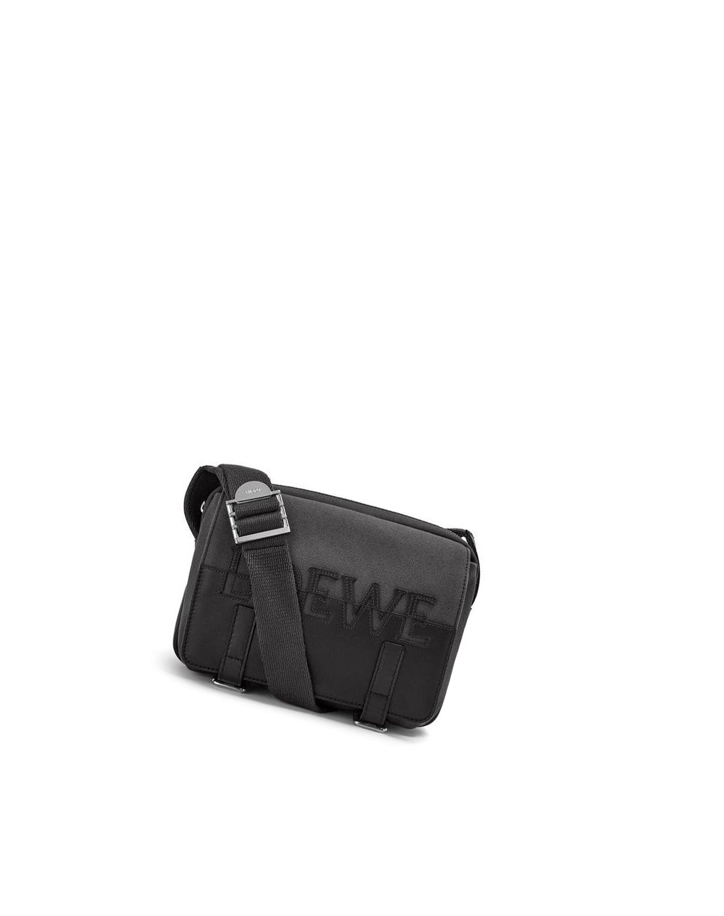 Loewe Signature XS Military messenger bag in canvas and classic calfskin Negros | GKTYX-7180