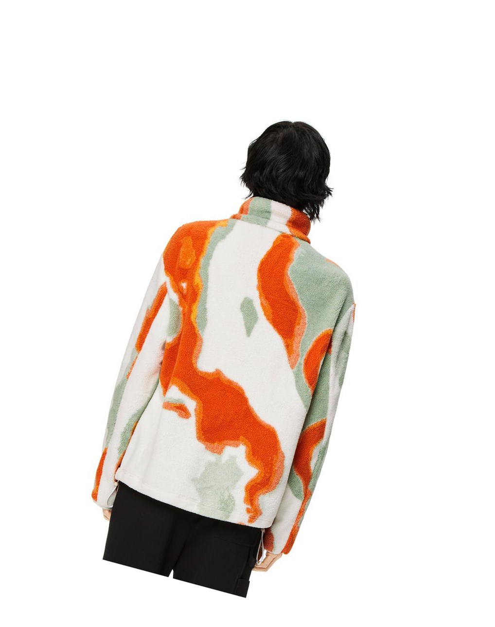 Loewe Silicona melange fleece jacket in polyester Verdes Naranjas | HITQS-7620