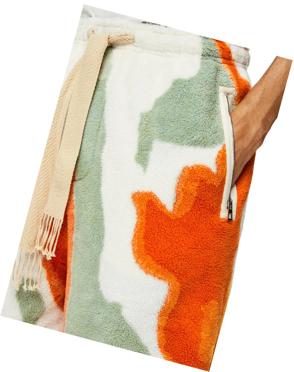 Loewe Silicona melange fleece shorts in polyester Verdes Naranjas | KZFIW-0293