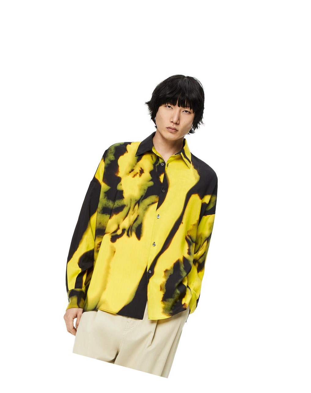 Loewe Silicona melange shirt in wool Marrom Amarillos | RDKCH-4739