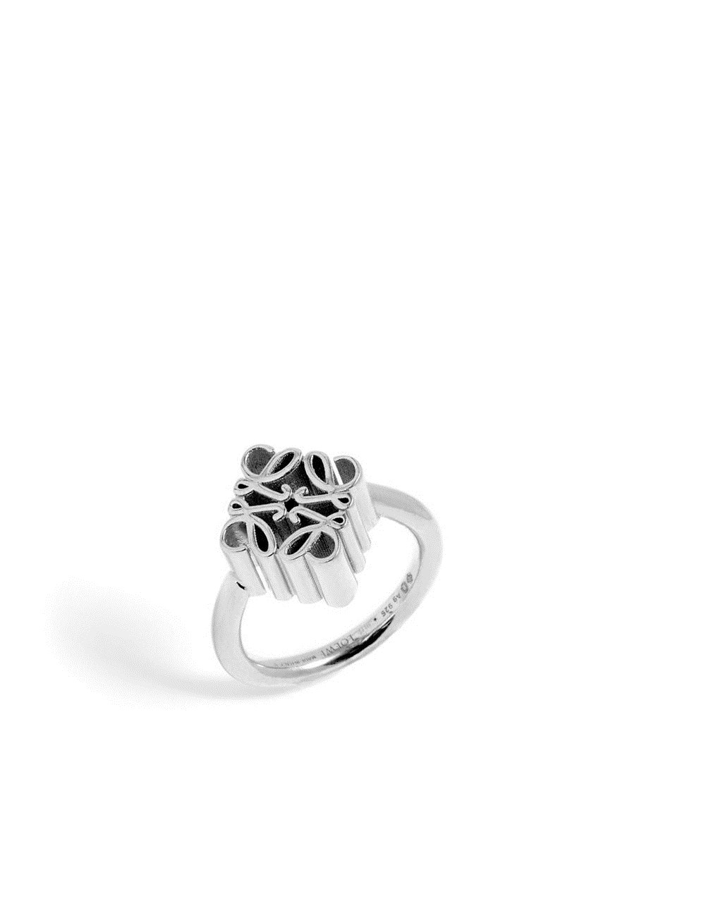 Loewe Single Anagram ring in sterling silver Plateados | ATUFG-3607