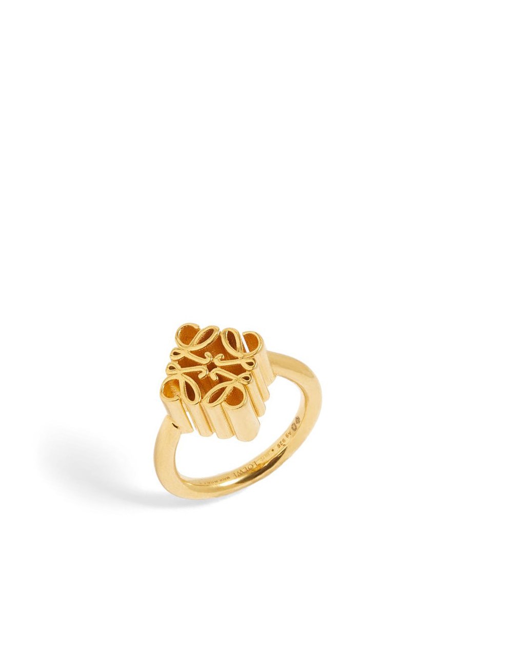 Loewe Single Anagram ring in sterling silver Dorados | GPUFA-8216