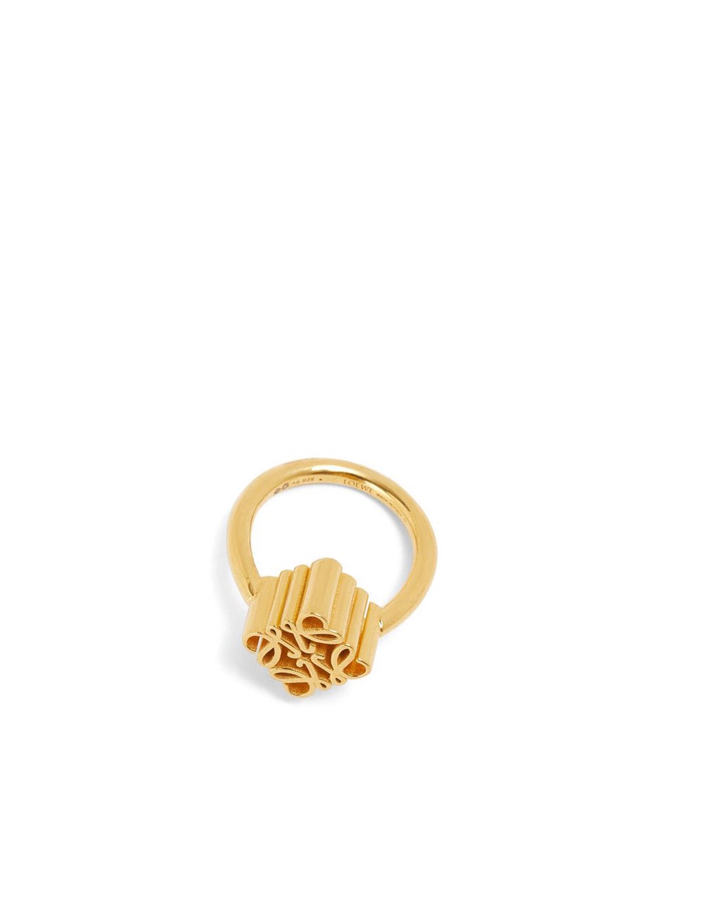 Loewe Single Anagram ring in sterling silver Dorados | GPUFA-8216