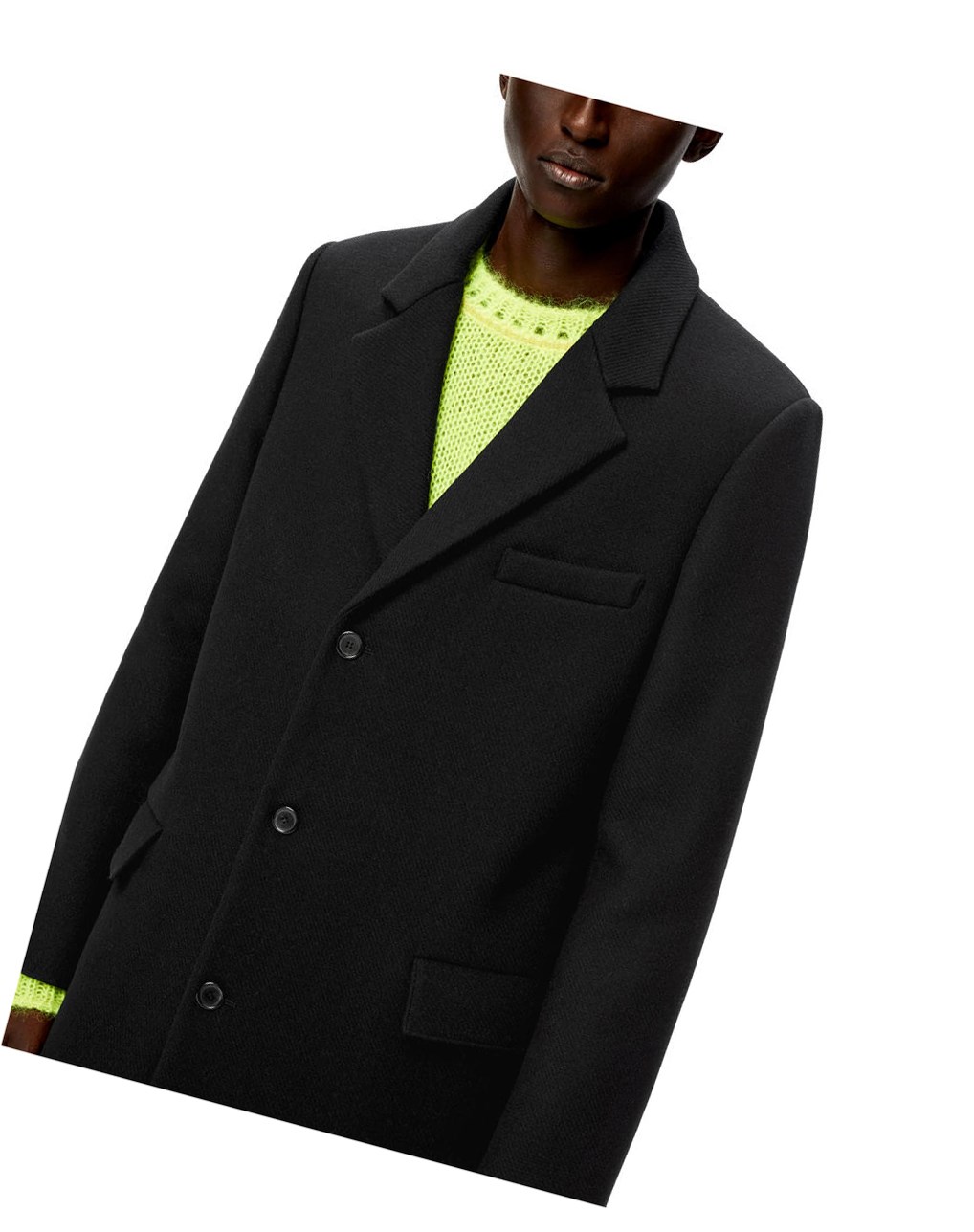 Loewe Single breasted coat in wool Negros | UFHRN-3175