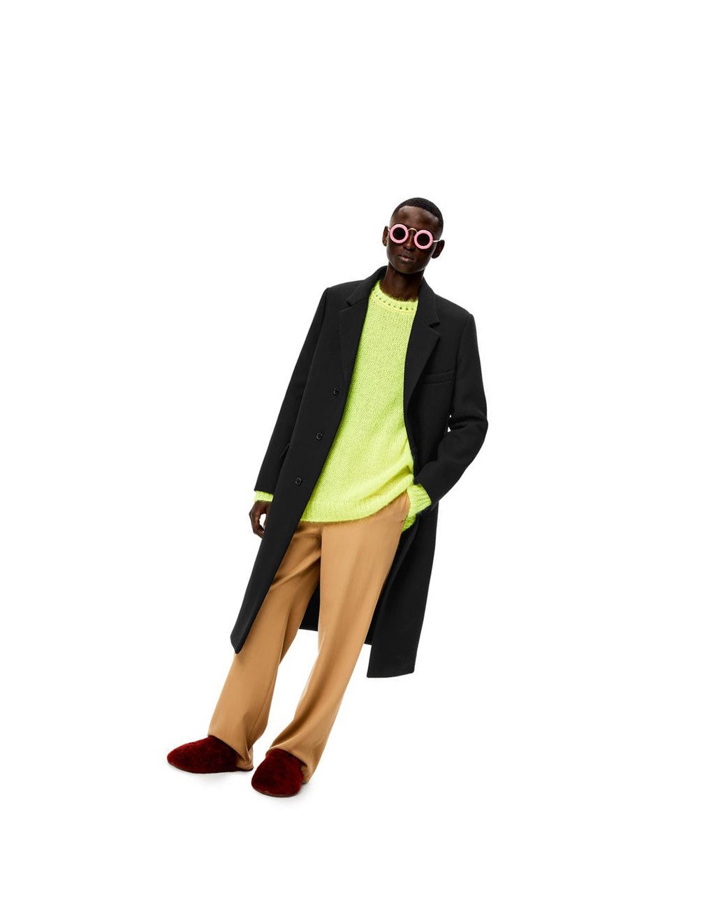 Loewe Single breasted coat in wool Negros | UFHRN-3175