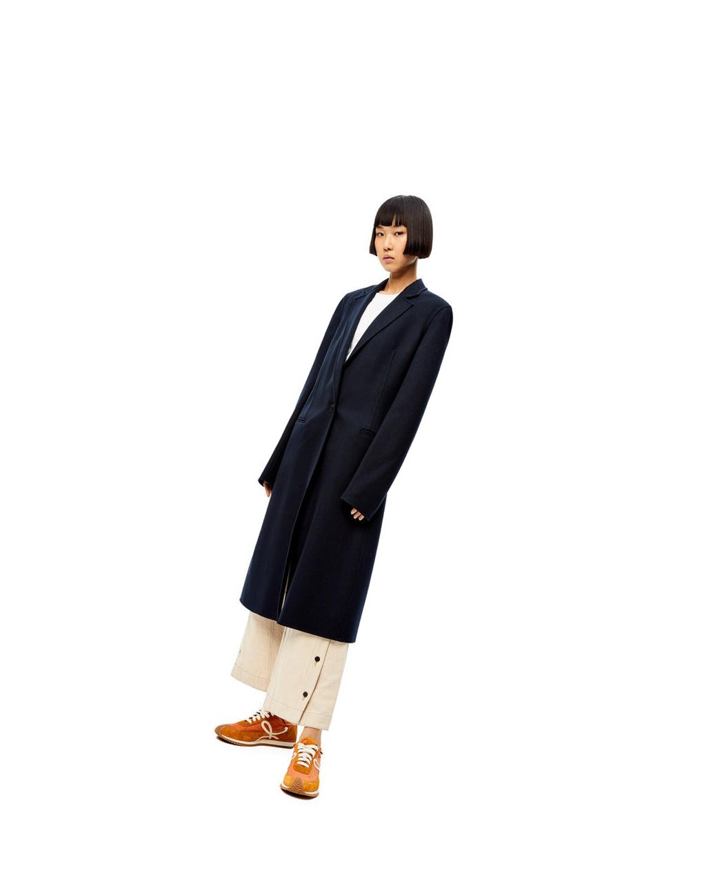 Loewe Single breasted coat in wool and cashmere Azul Marino Oscuro Azules | EDRZA-8132