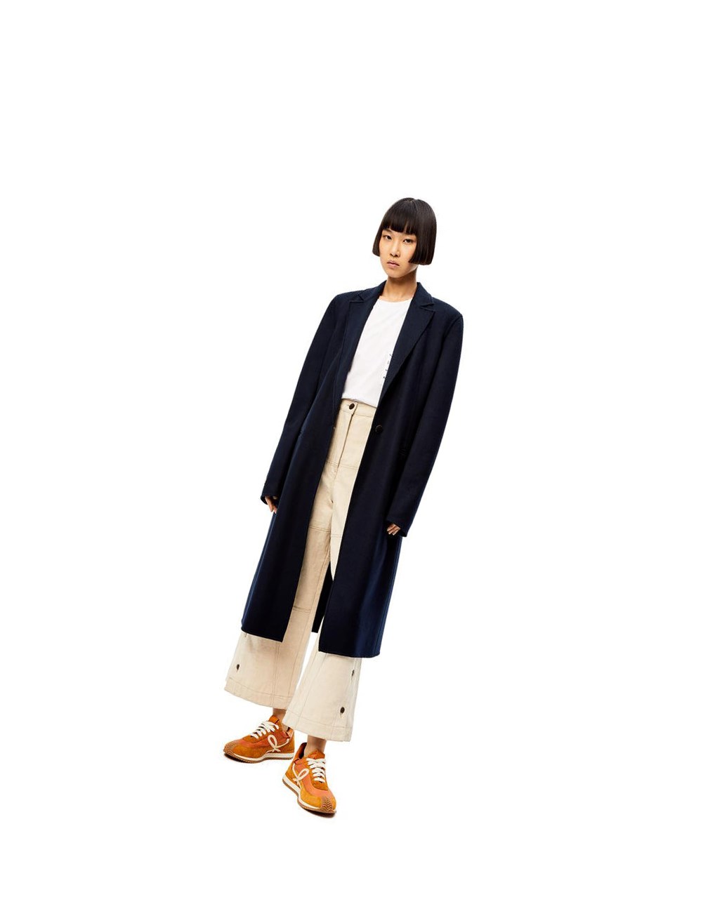 Loewe Single breasted coat in wool and cashmere Azul Marino Oscuro Azules | EDRZA-8132