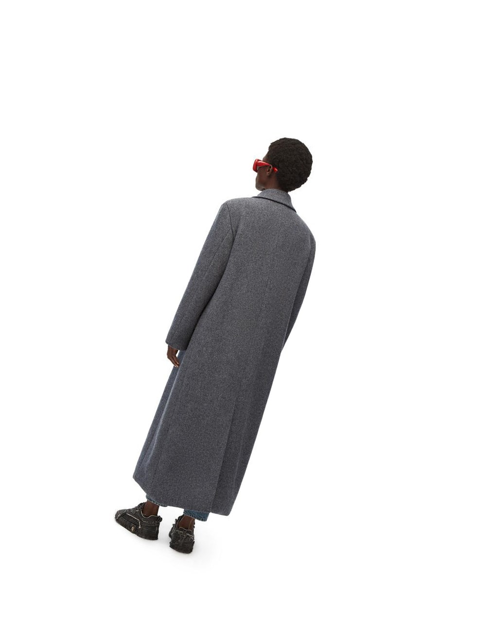 Loewe Single breasted coat in wool and cashmere Grises | FYABW-8924