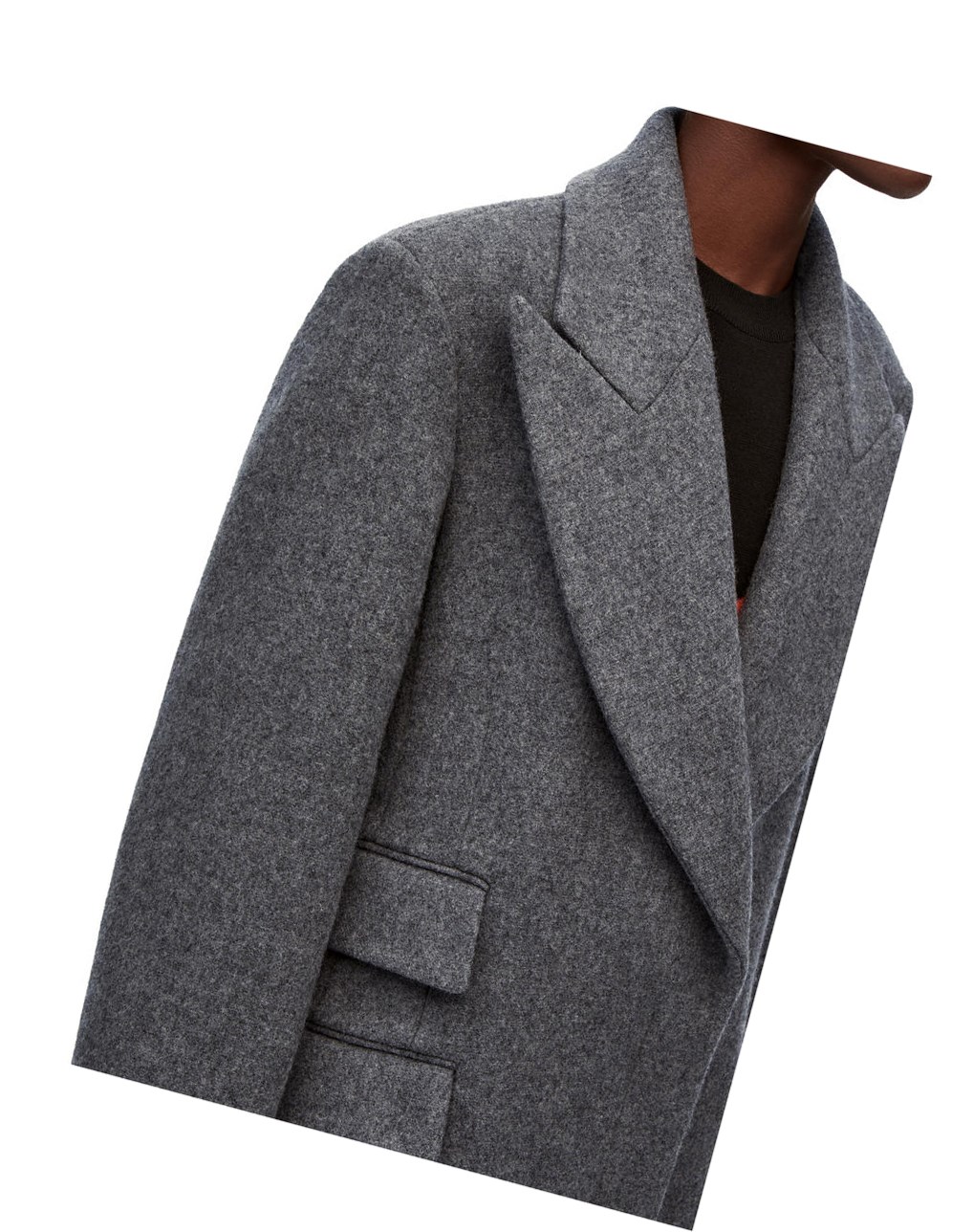 Loewe Single breasted coat in wool and cashmere Grises | FYABW-8924