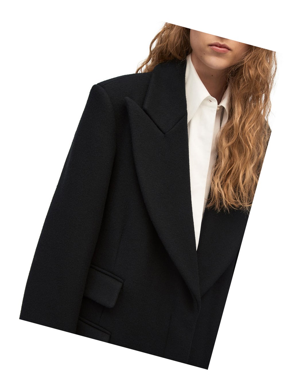 Loewe Single breasted coat in wool and cashmere Negros | JDQAM-0893