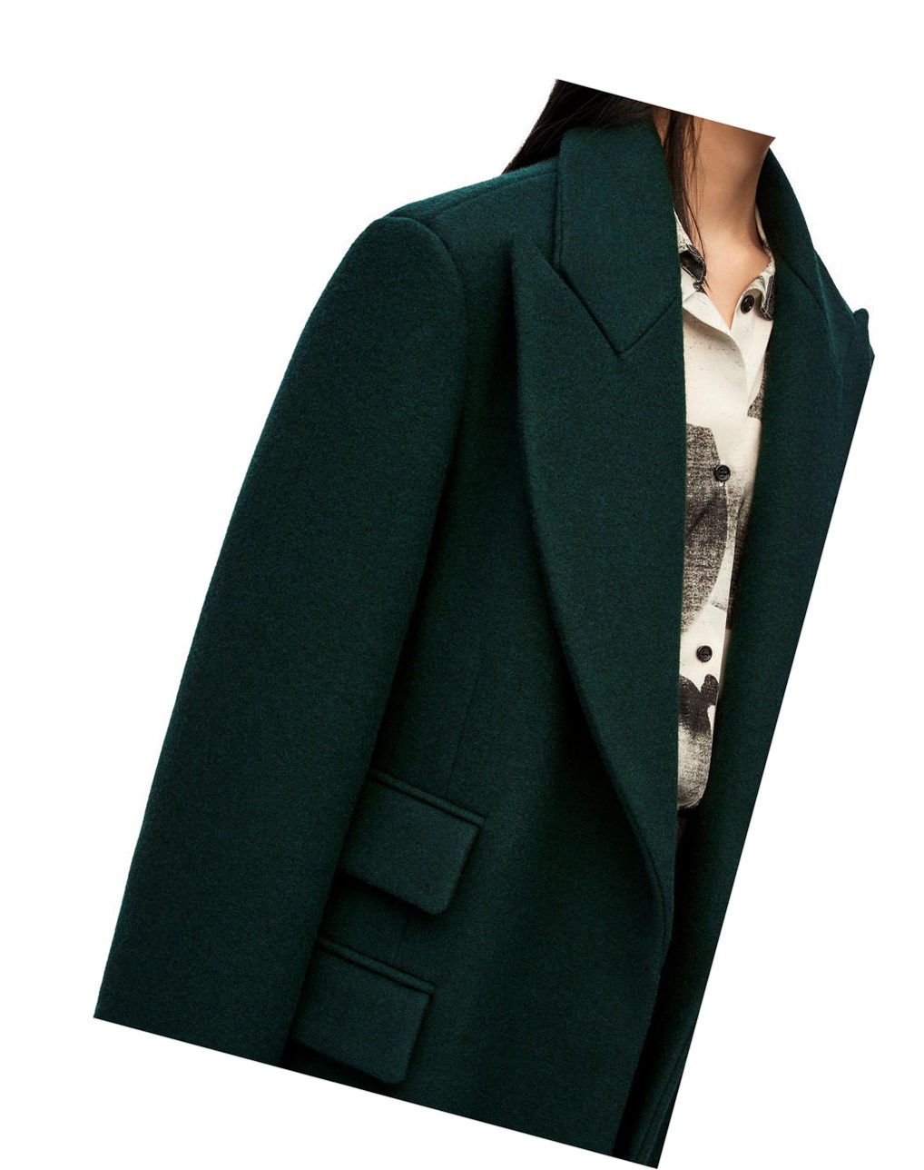 Loewe Single breasted coat in wool and cashmere Verdes | PNEMB-0712
