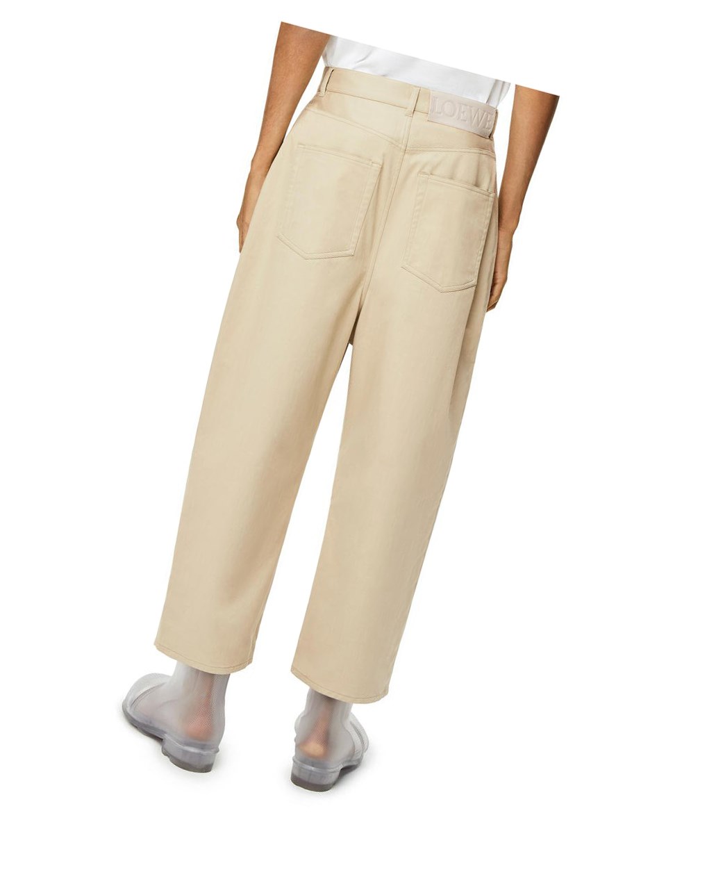 Loewe Single pleat trousers in cotton Grises | RQWMO-5096