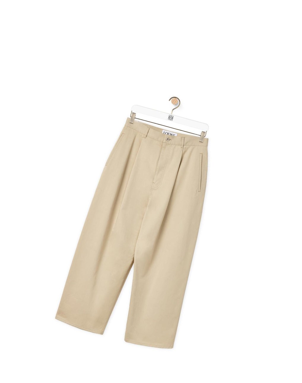 Loewe Single pleat trousers in cotton Grises | RQWMO-5096