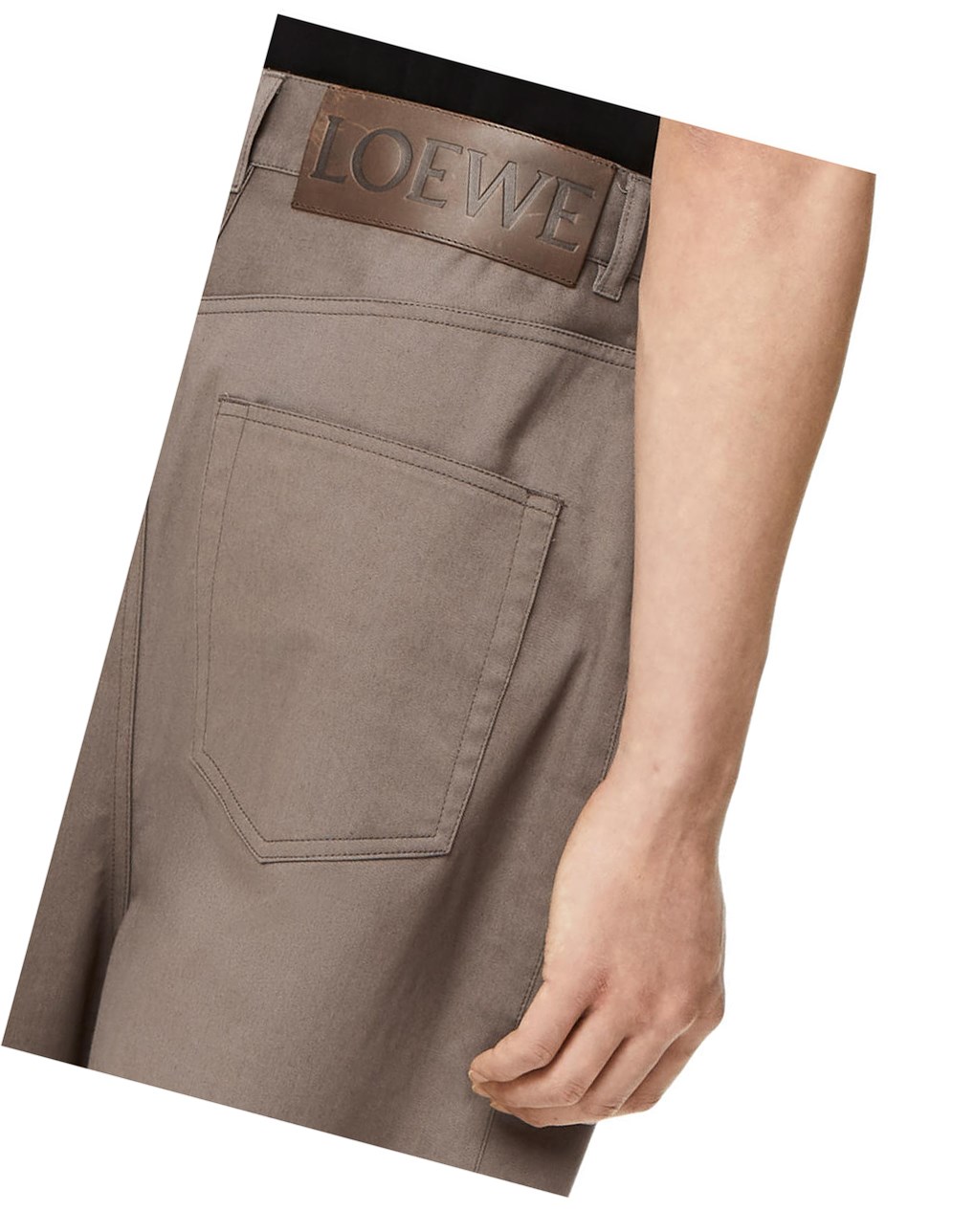 Loewe Single pleat trousers in cotton Iron | VOZEQ-1380