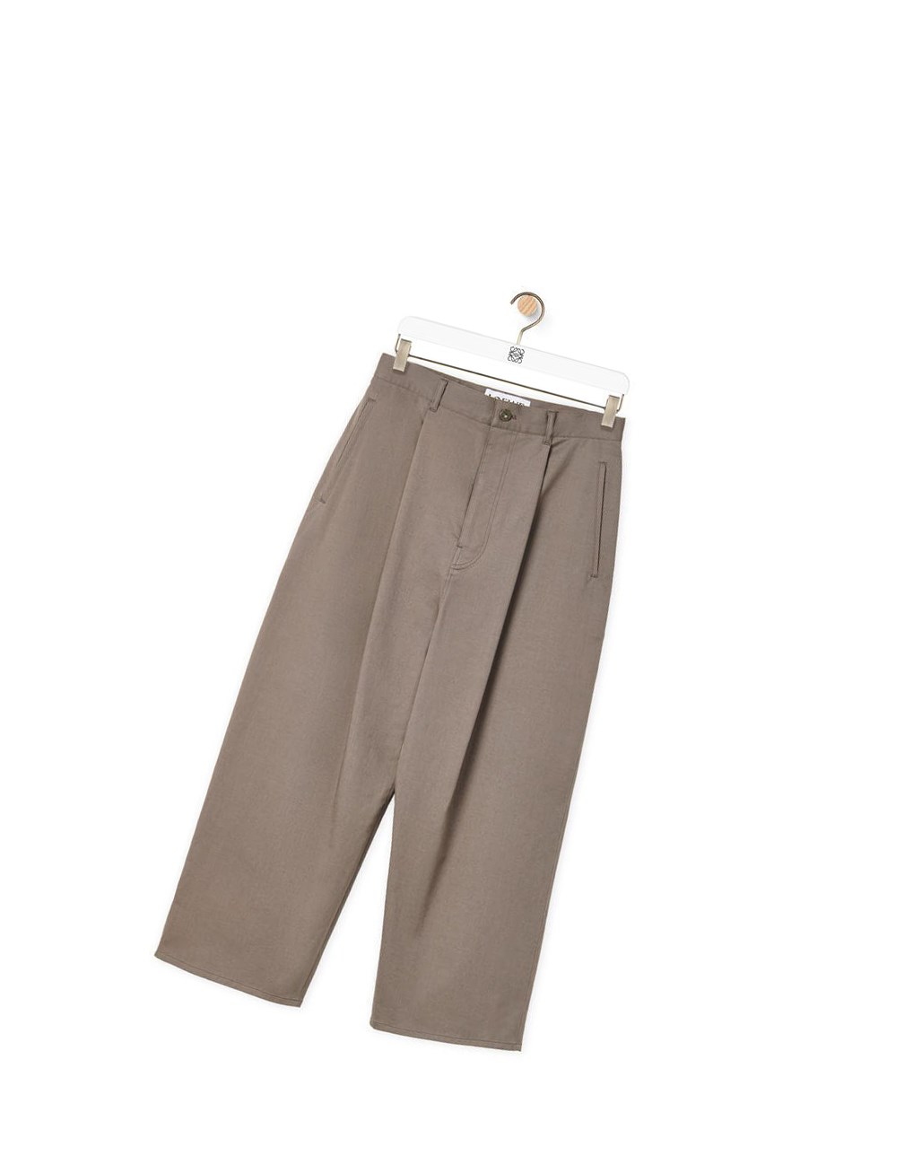 Loewe Single pleat trousers in cotton Iron | VOZEQ-1380
