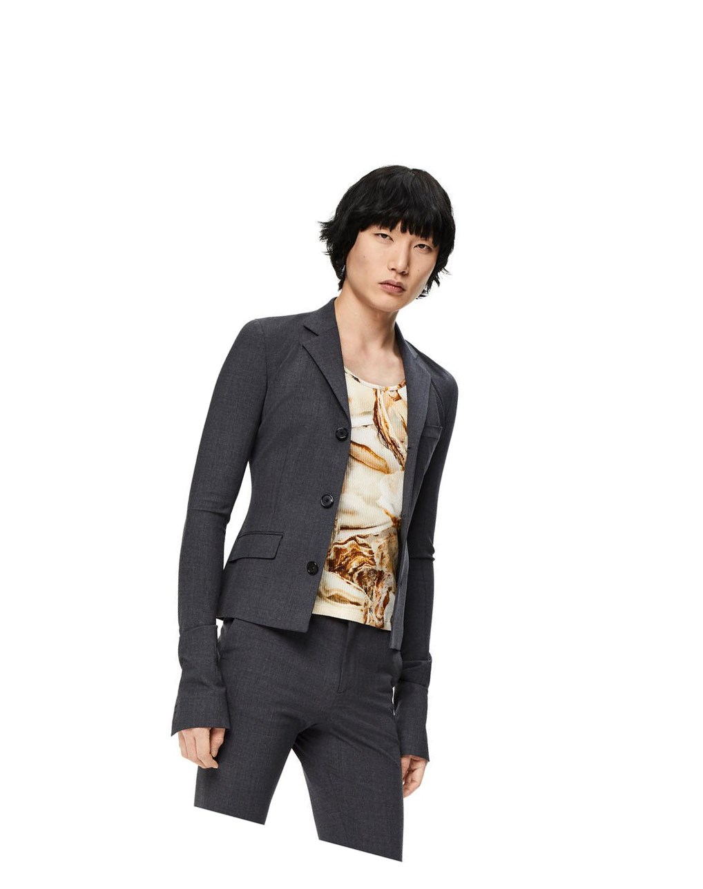 Loewe Skinny jacket in wool Charcoal | RHFGL-2935
