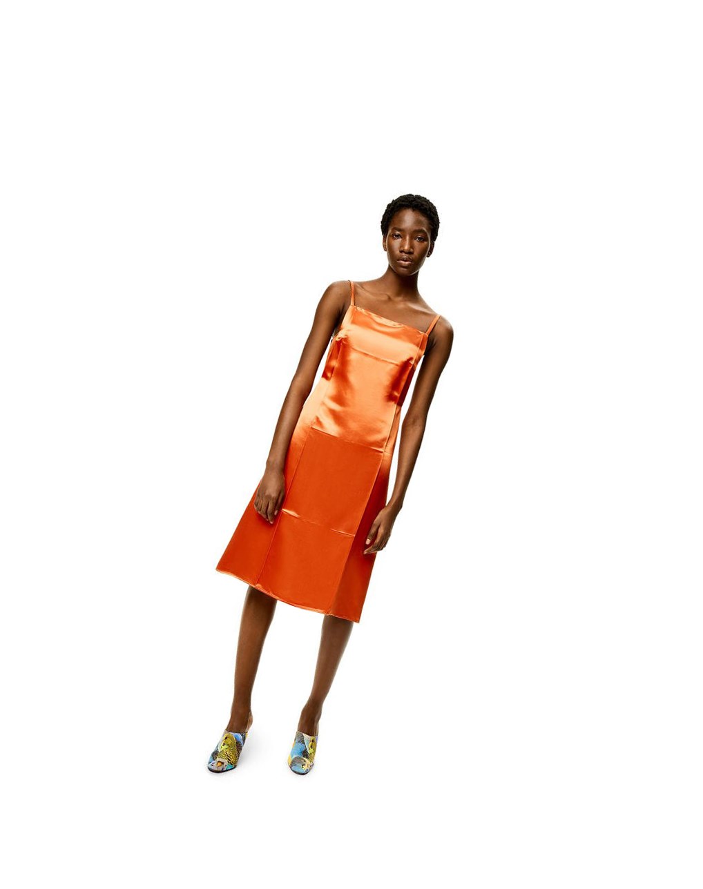Loewe Slip dress in satin Naranjas | IEYNT-9071