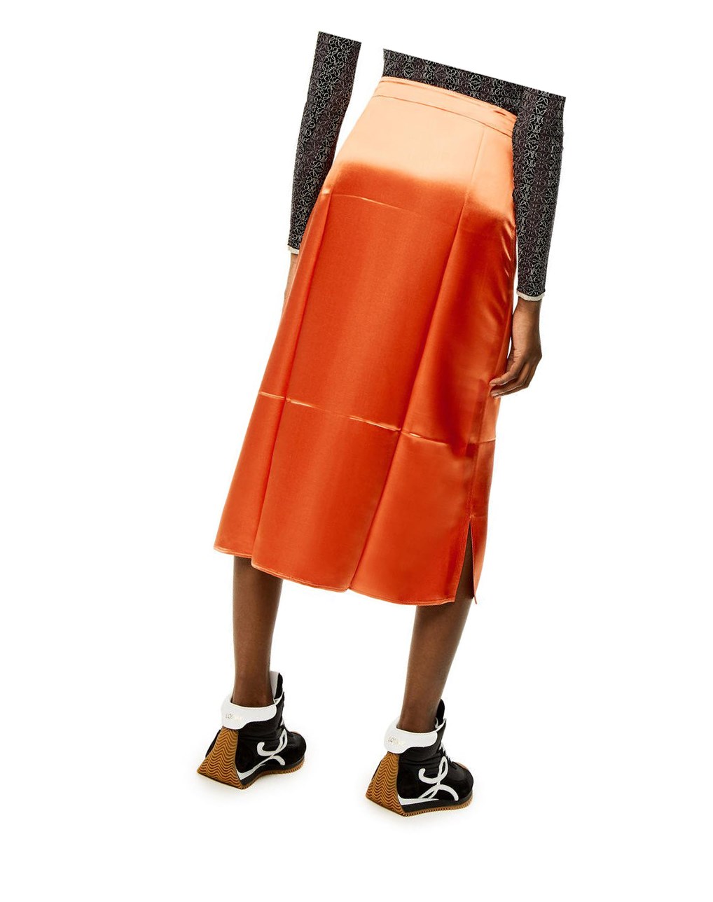Loewe Slip midi skirt in satin Naranjas | ZQPCA-8251