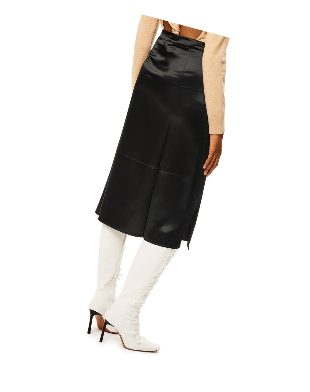 Loewe Slip midi skirt in satin Negros | IJVZG-0796