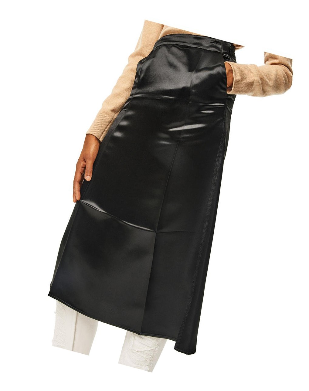 Loewe Slip midi skirt in satin Negros | IJVZG-0796