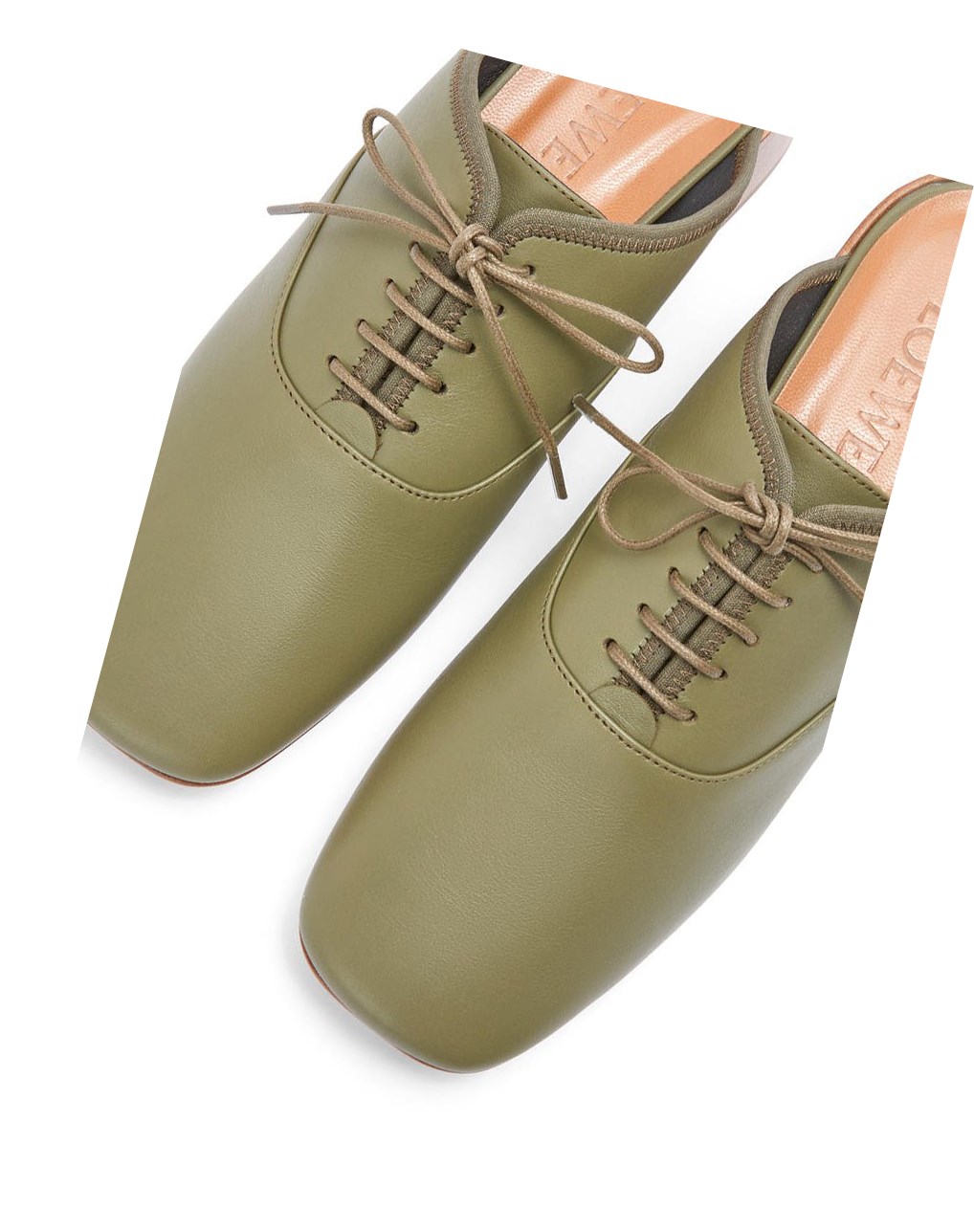 Loewe Slip on soft derby in lambskin Verde Oliva Verdes | TXALE-9267