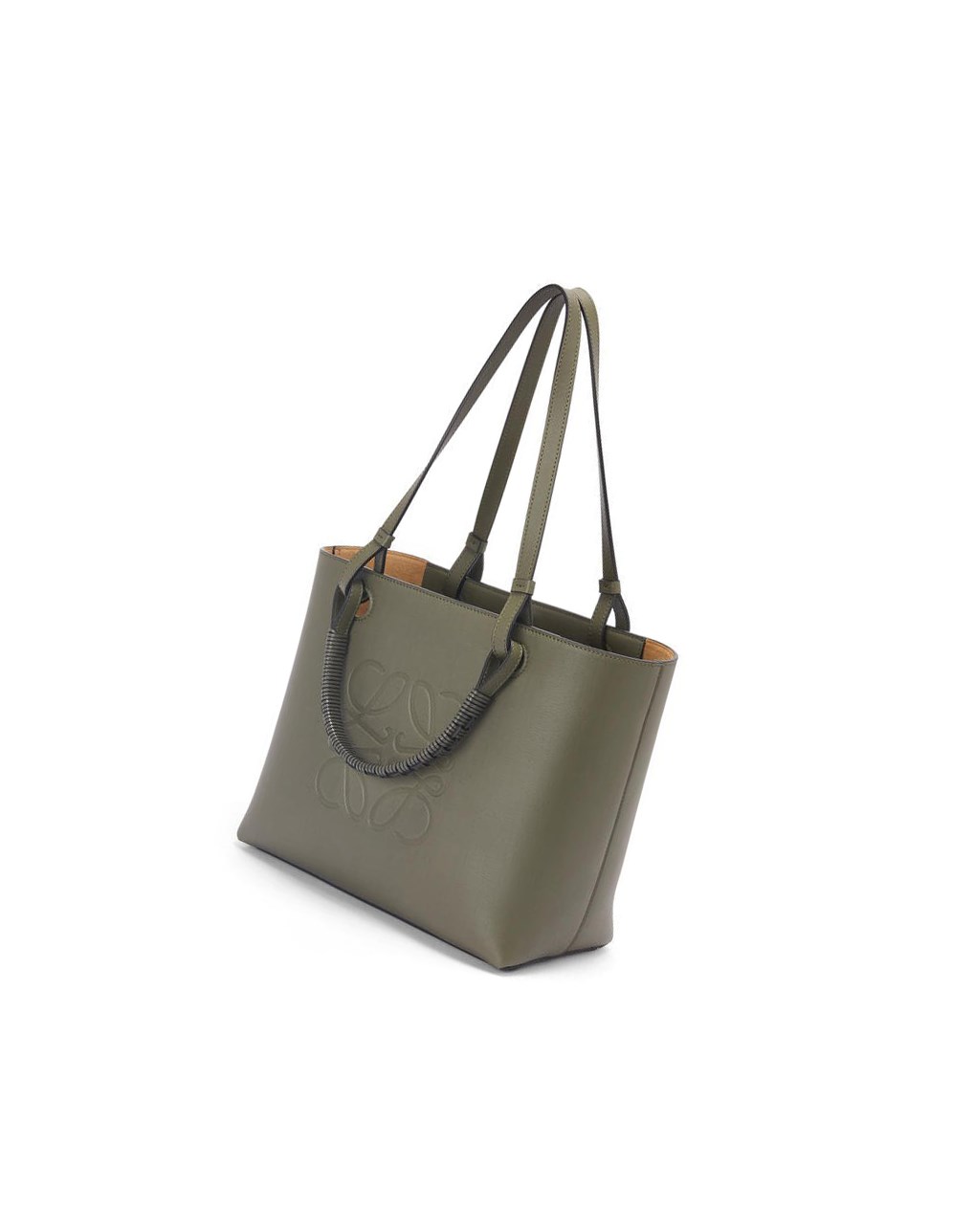 Loewe Small Anagram Tote bag in classic calfskin Kaki Verdes | HMAGO-7589