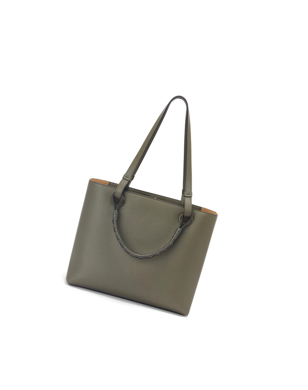 Loewe Small Anagram Tote bag in classic calfskin Kaki Verdes | HMAGO-7589