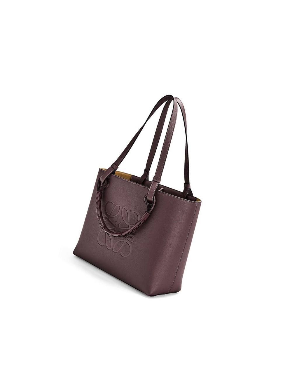 Loewe Small Anagram Tote bag in classic calfskin Prune | VPYOR-2683