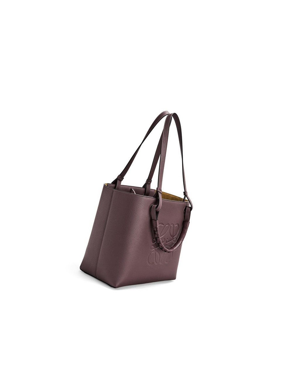 Loewe Small Anagram Tote bag in classic calfskin Prune | VPYOR-2683