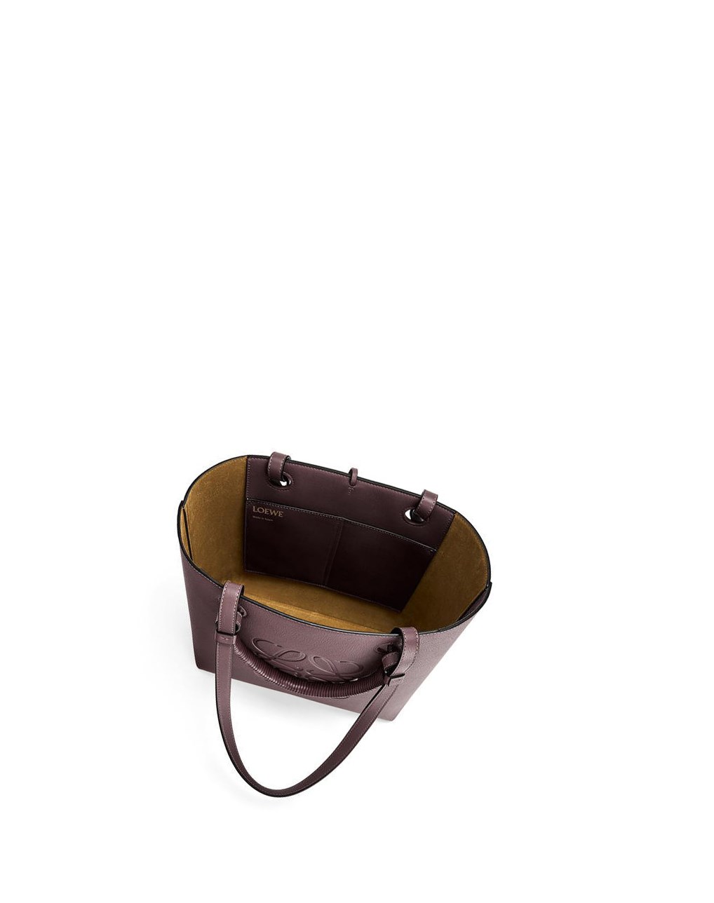 Loewe Small Anagram Tote bag in classic calfskin Prune | VPYOR-2683