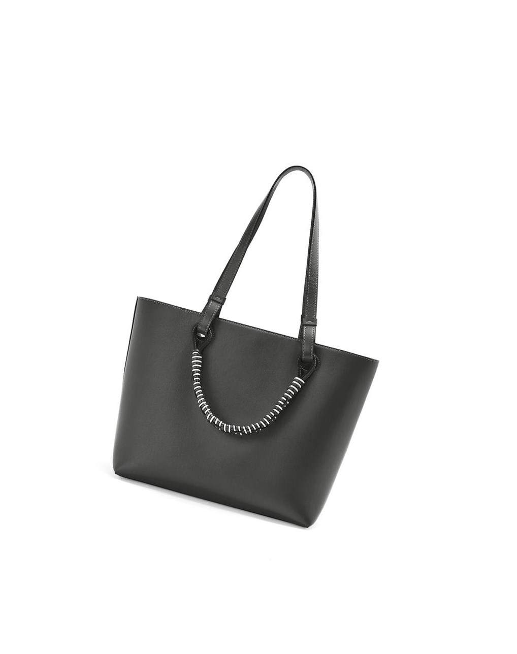 Loewe Small Anagram Tote in classic calfskin Negros Blancos | ZVMIX-8364