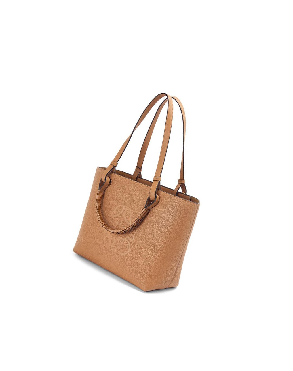 Loewe Small Anagram Tote in grained calfskin Toffee | GYISA-8210