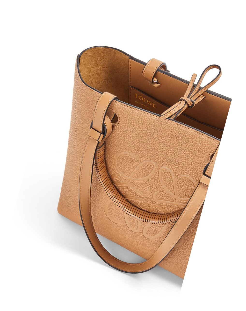 Loewe Small Anagram Tote in grained calfskin Toffee | GYISA-8210