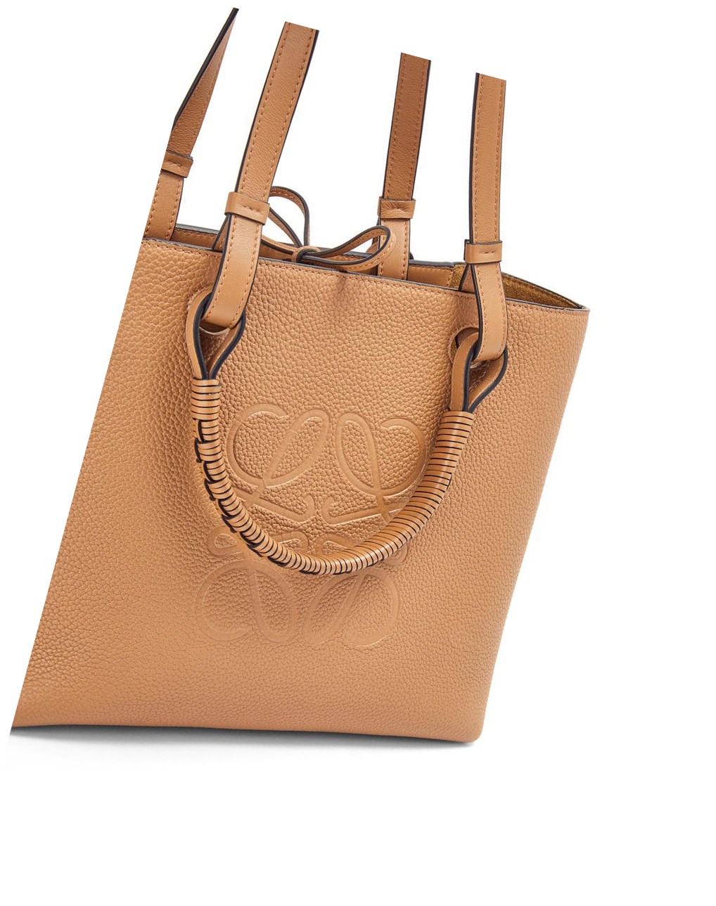 Loewe Small Anagram Tote in grained calfskin Toffee | GYISA-8210