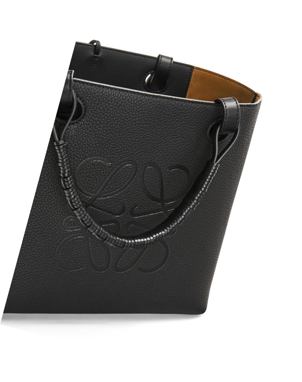 Loewe Small Anagram Tote in grained calfskin Negros | NJIBP-1049