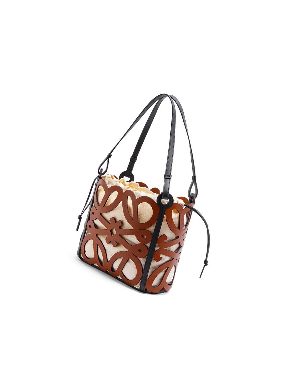 Loewe Small Anagram cut-out tote in calfskin Tan | ZYRFH-2395