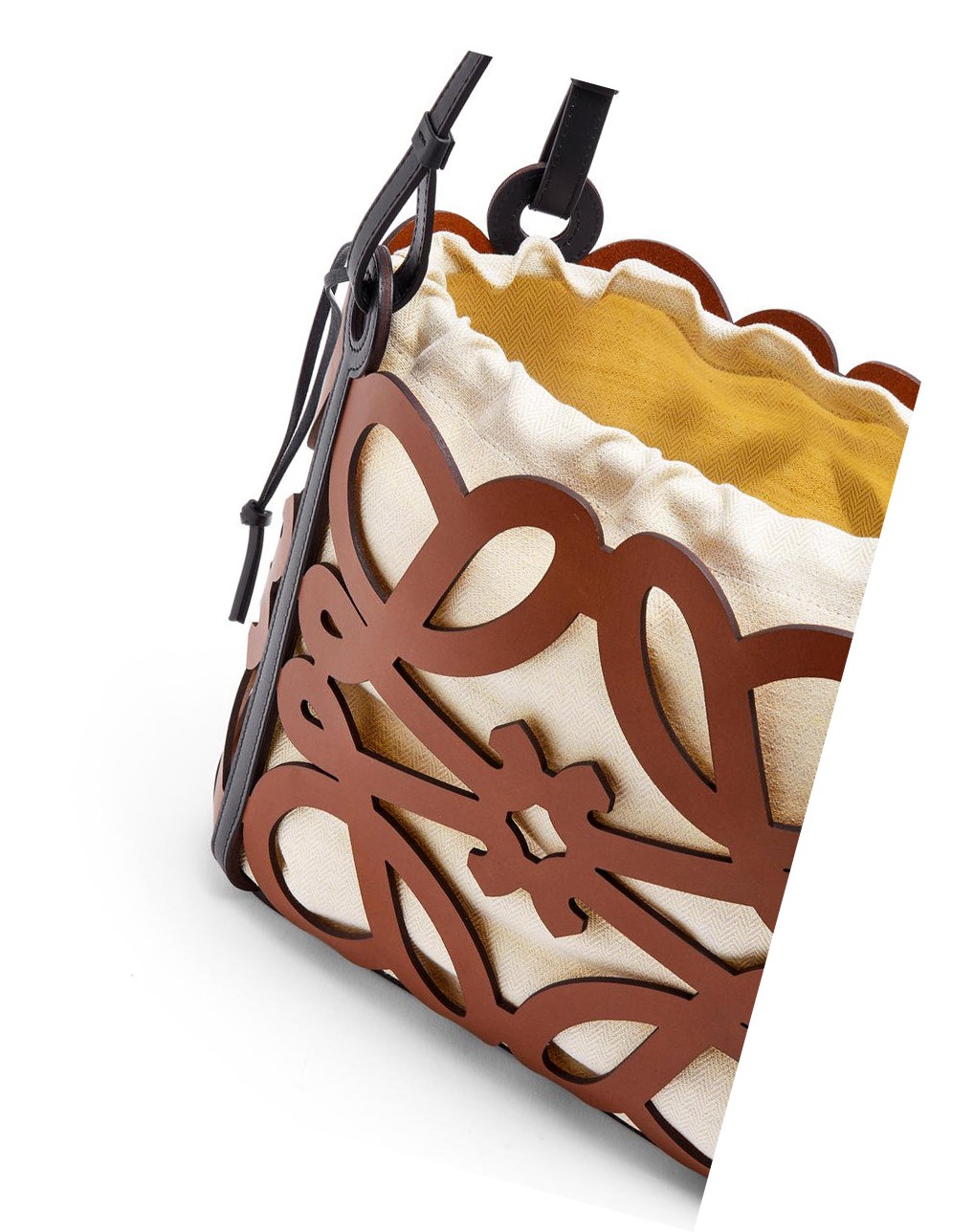 Loewe Small Anagram cut-out tote in calfskin Tan | ZYRFH-2395