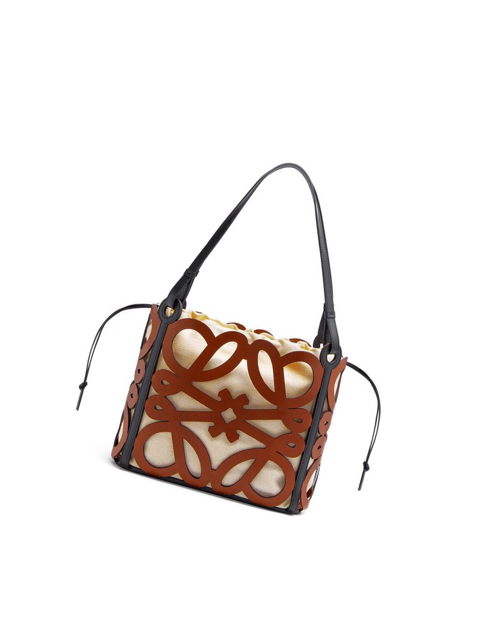 Loewe Small Anagram cut-out tote in calfskin Tan | ZYRFH-2395