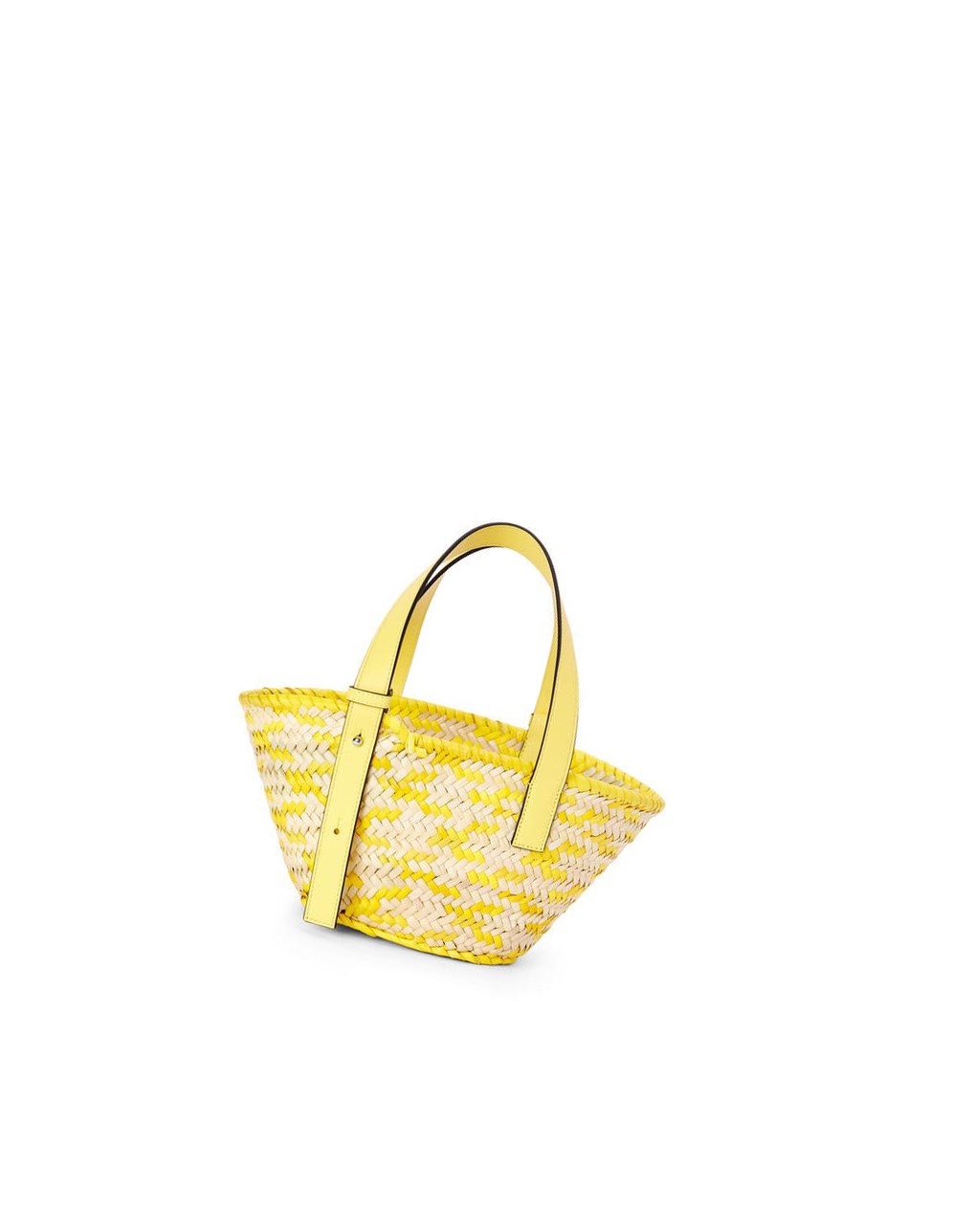 Loewe Small Basket bag in palm leaf and calfskin Azules | QPWCL-9234