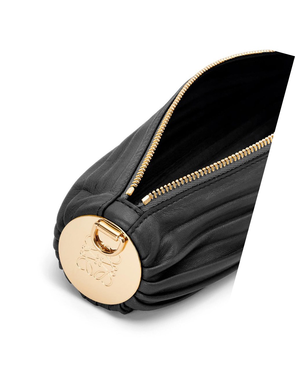 Loewe Small Bracelet pouch in pleated nappa Negros | ETCHV-5390