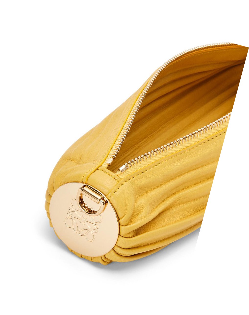Loewe Small Bracelet pouch in pleated nappa Amarillos | XNRTQ-1625