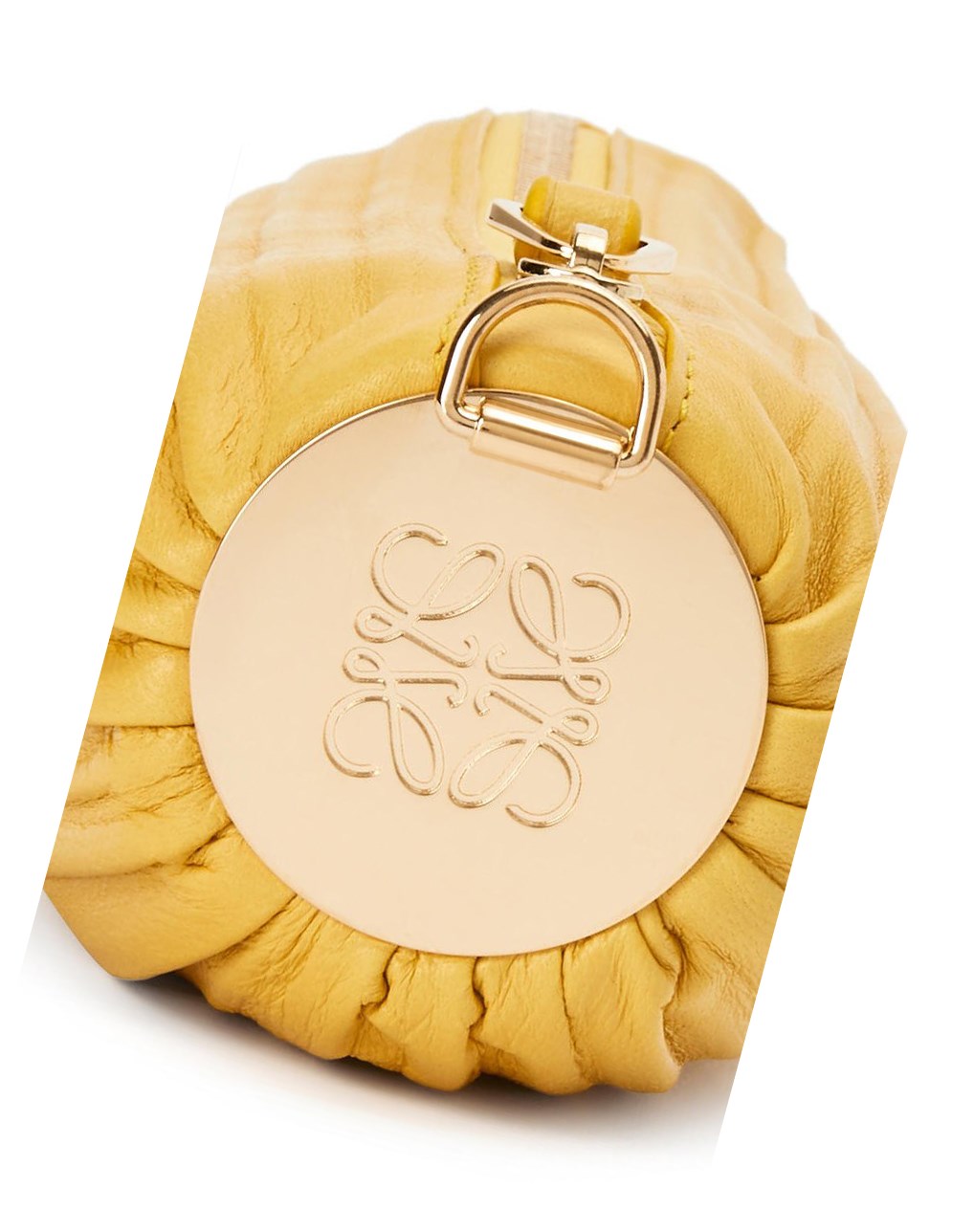 Loewe Small Bracelet pouch in pleated nappa Amarillos | XNRTQ-1625