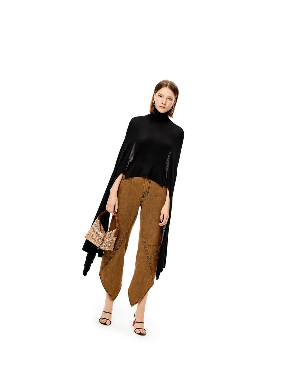 Loewe Small Cubi bag in Anagram jacquard and calfskin Tan / Pecan | ORZAI-8961