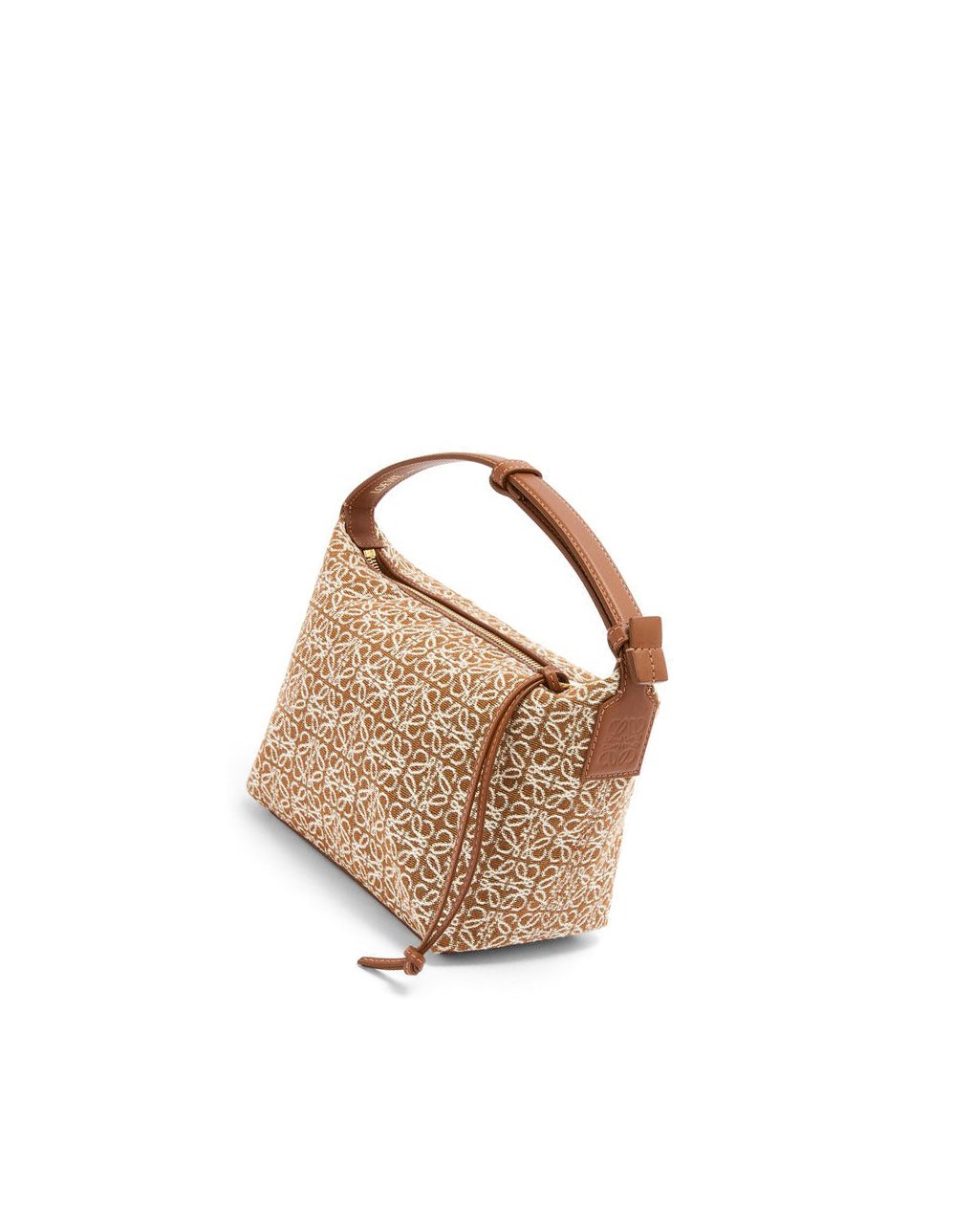 Loewe Small Cubi bag in Anagram jacquard and calfskin Tan / Pecan | ORZAI-8961